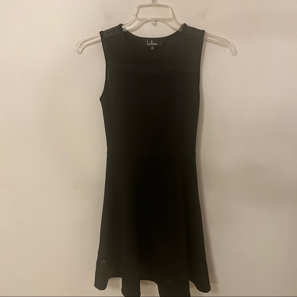 LULU’S Sheer Determination Black Mesh Skater Dress - Picture 9 of 16
